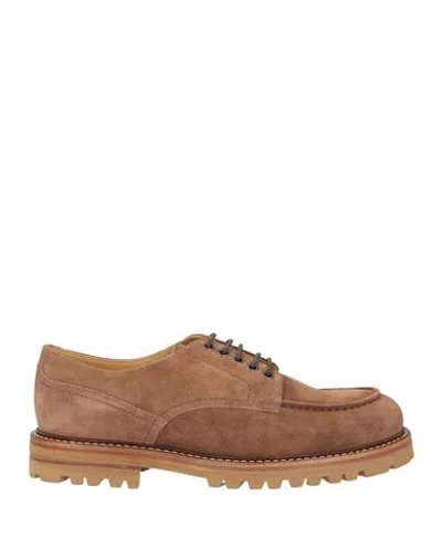 Brunello Cucinelli Man Lace-up Shoes Brown Size 9 Leather
