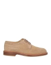 Brunello Cucinelli Man Lace-up Shoes Sand Size 9 Leather In Nude