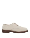 Brunello Cucinelli Man Lace-up Shoes White Size 9 Leather In Neutral