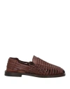 Brunello Cucinelli Man Loafers Brown Size 9 Leather In Brown