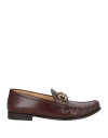 Brunello Cucinelli Man Loafers Brown Size 9 Leather In Brown