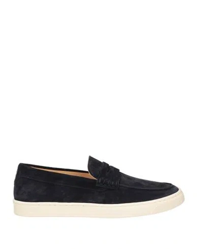 Brunello Cucinelli Man Loafers Midnight Blue Size 7 Leather In Blue