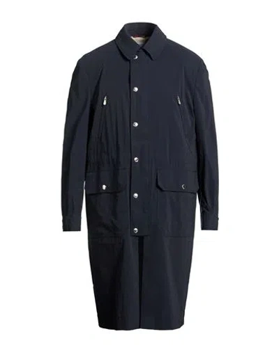 Brunello Cucinelli Man Overcoat & Trench Coat Navy Size 40 Cotton In Blue