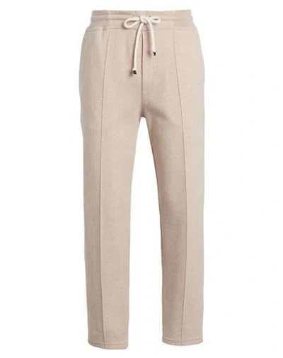 Brunello Cucinelli Man Pants Beige Size L Cashmere, Polyamide, Cotton In Neutral