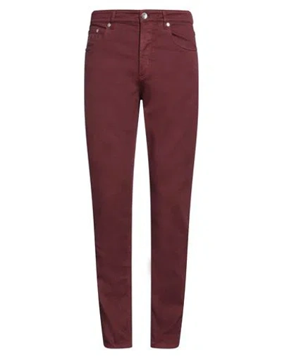 Brunello Cucinelli Dark Red Slim Straight Jean In Multi
