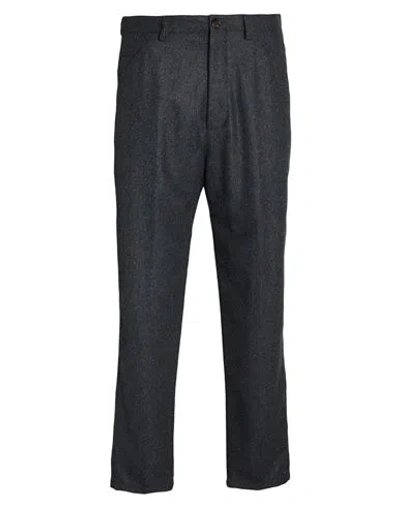 Brunello Cucinelli Man Pants Charcoal Size 42 Virgin Wool In Black