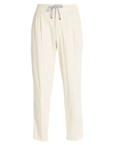 Brunello Cucinelli Man Pants Cream Size 28 Cotton In White