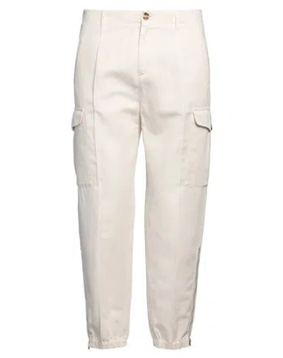 Brunello Cucinelli Man Pants Ivory Size 36 Linen, Cotton In White