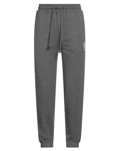 Brunello Cucinelli Man Pants Lead Size S Cotton, Silk, Cashmere In Gray