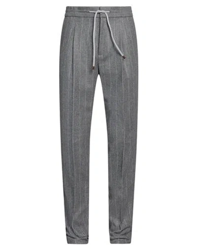 BRUNELLO CUCINELLI BRUNELLO CUCINELLI MAN PANTS LIGHT GREY SIZE 42 VIRGIN WOOL