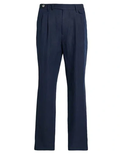 Brunello Cucinelli Man Pants Navy Size 40 Linen In Blue