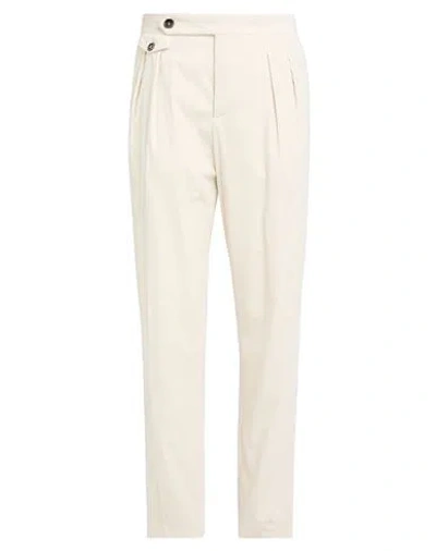 Brunello Cucinelli Man Pants Off White Size 44 Cotton, Cashmere, Elastane In Neutral