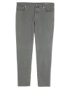Brunello Cucinelli Tapered Garment-dyed Stretch-cotton Trousers In Sage Green