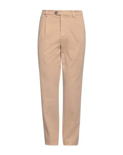 Brunello Cucinelli Man Pants Sand Size 40 Cotton, Cashmere, Elastane In Brown