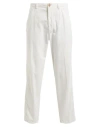 Brunello Cucinelli Straight-leg Pleated Cotton Trousers In White