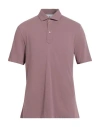 Brunello Cucinelli Man Polo Shirt Antique Rose Size 3xl Cotton In Pink