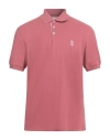 Brunello Cucinelli Man Polo Shirt Antique Rose Size 3xl Cotton In Pink