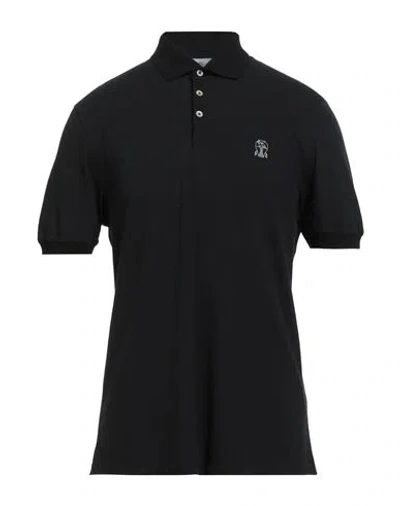 Brunello Cucinelli Man Polo Shirt Black Size Xxl Cotton