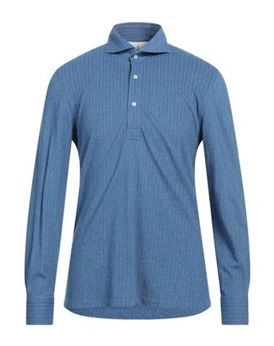 Brunello Cucinelli Man Polo Shirt Blue Size 3xl Cotton