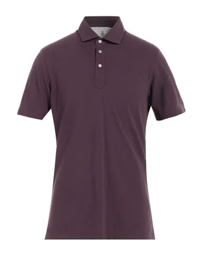 Brunello Cucinelli Man Polo Shirt Deep Purple Size 3xl Cotton
