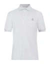 Brunello Cucinelli Man Polo Shirt Light Grey Size S Cotton