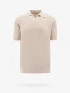 Brunello Cucinelli Short Sleeve Polo Shirt In Cream