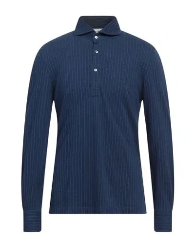 Brunello Cucinelli Man Polo Shirt Midnight Blue Size M Cotton In Blue