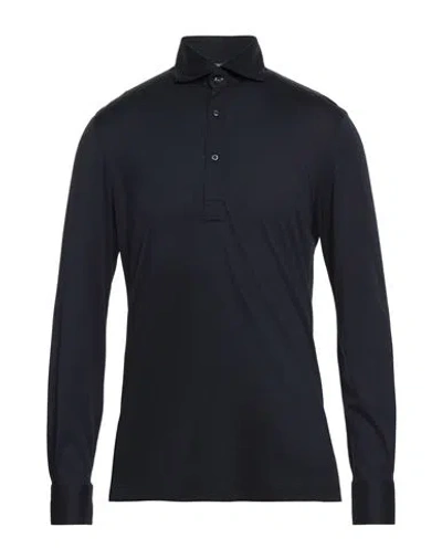 BRUNELLO CUCINELLI BRUNELLO CUCINELLI MAN POLO SHIRT MIDNIGHT BLUE SIZE S SILK, COTTON