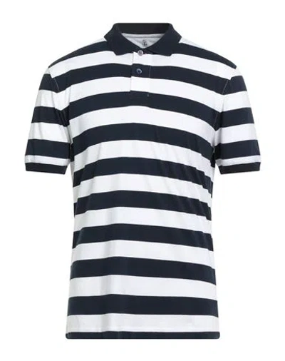 Brunello Cucinelli Man Polo Shirt Navy Size Xxl Cotton In Multi