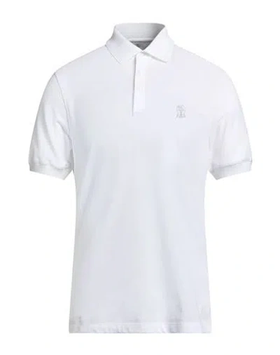 Brunello Cucinelli Man Polo Shirt White Size L Cotton In White