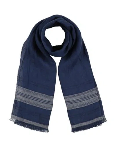 Brunello Cucinelli Man Scarf Blue Size - Linen
