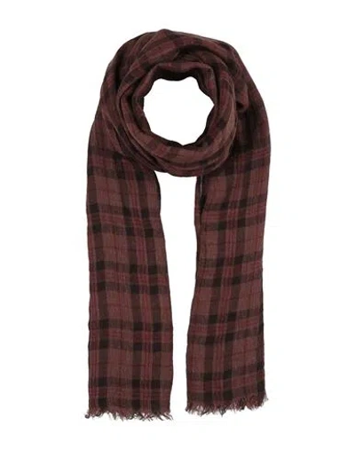 Brunello Cucinelli Man Scarf Brown Size - Linen, Cashmere, Silk