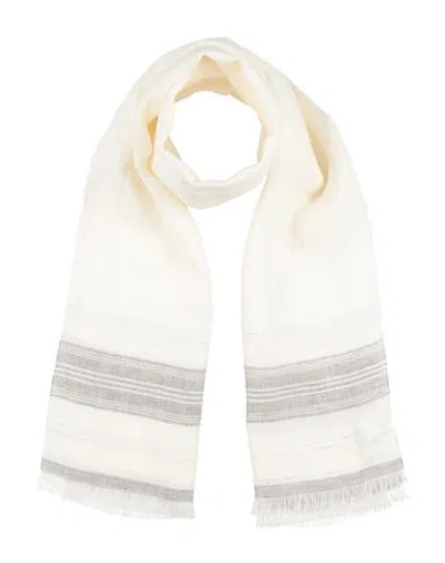 Brunello Cucinelli Man Scarf White Size - Linen In Neutral