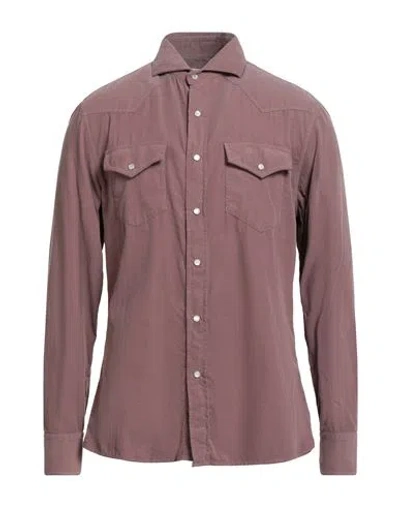 Brunello Cucinelli Man Shirt Antique Rose Size Xxl Cotton In Purple
