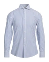 Brunello Cucinelli Man Shirt Blue Size Xxl Cotton In Blue