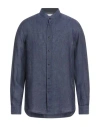 Brunello Cucinelli Man Shirt Blue Size Xxl Linen, Cotton