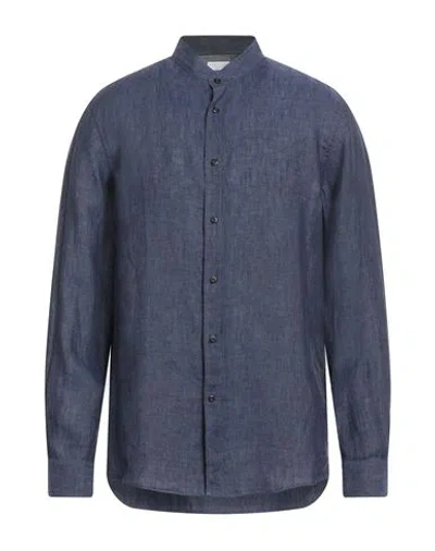 Brunello Cucinelli Man Shirt Blue Size Xxl Linen, Cotton