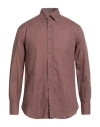 Brunello Cucinelli Man Shirt Brick Size Xxl Cotton In Burgundy