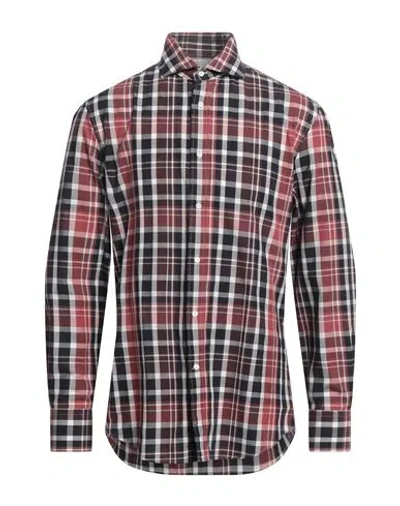 Brunello Cucinelli Man Shirt Burgundy Size Xxl Cotton In Red