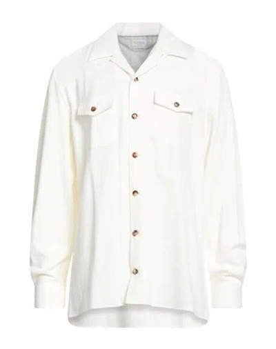 Brunello Cucinelli Man Shirt Cream Size Xl Cotton In White