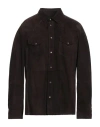 Brunello Cucinelli Man Shirt Dark Brown Size M Leather