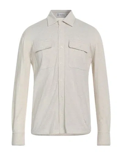 Brunello Cucinelli Man Shirt Ivory Size 46 Cotton In White