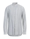 Brunello Cucinelli Man Shirt Lead Size L Cotton, Linen In Grey