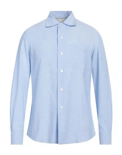 Brunello Cucinelli Man Shirt Light Blue Size M Cotton