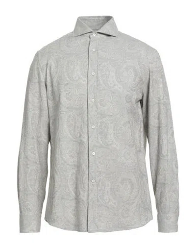 Brunello Cucinelli Man Shirt Light Grey Size L Cotton In Gray