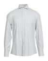 Brunello Cucinelli Man Shirt Light Grey Size Xl Cotton, Lyocell In Gray