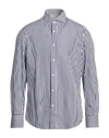 Brunello Cucinelli Man Shirt Midnight Blue Size Xl Cotton In Blue