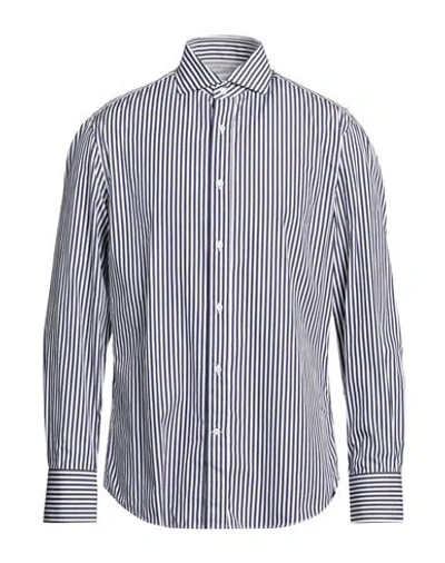 Brunello Cucinelli Man Shirt Midnight Blue Size Xl Cotton