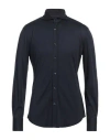 Brunello Cucinelli Man Shirt Midnight Blue Size Xxl Silk, Cotton