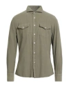 Brunello Cucinelli Man Shirt Military Green Size Xxl Cotton In Green